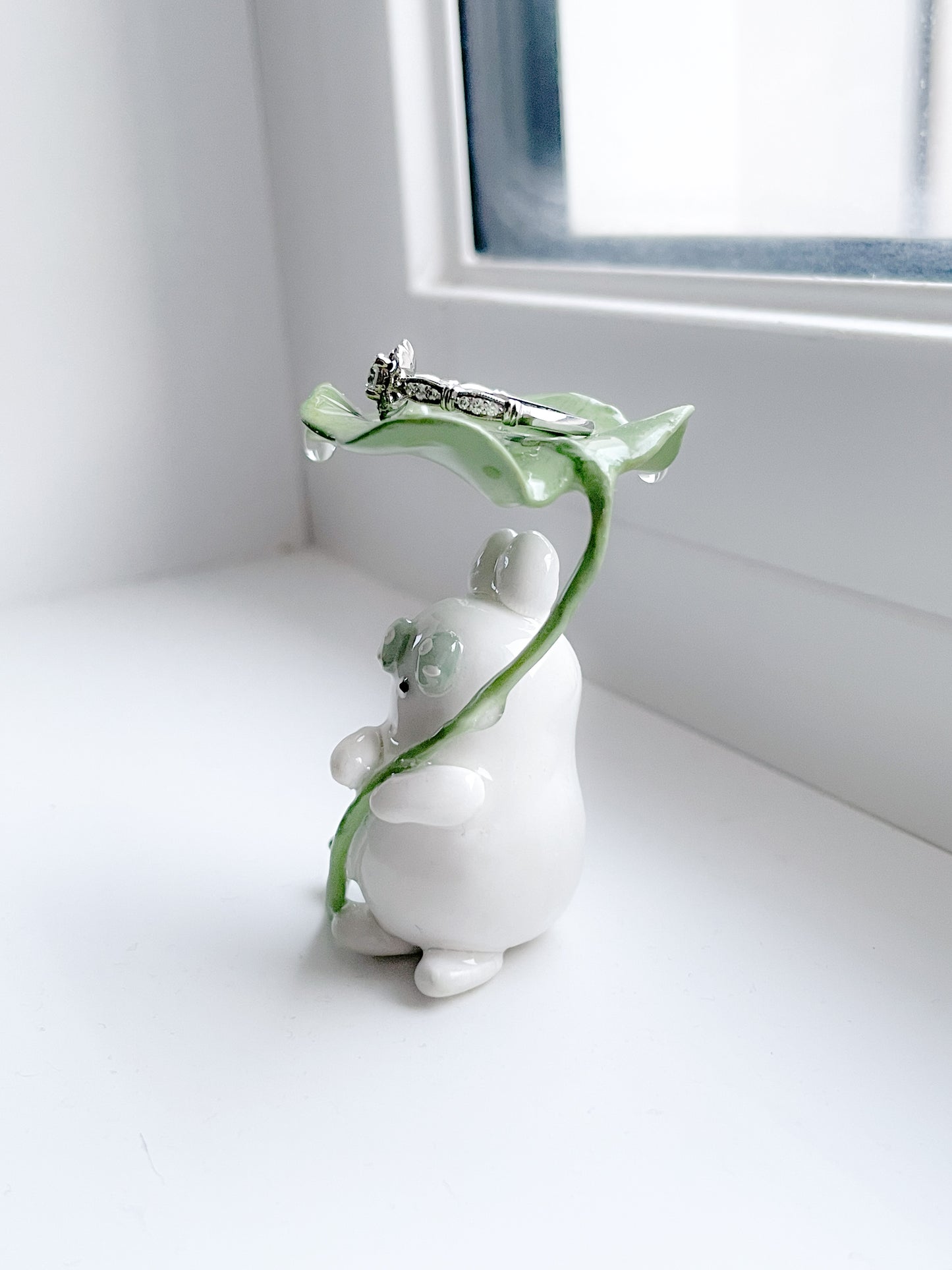 Leafy Raindrop Bunny Desk Friend