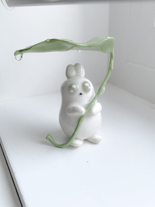 Leafy Raindrop Bunny Desk Friend