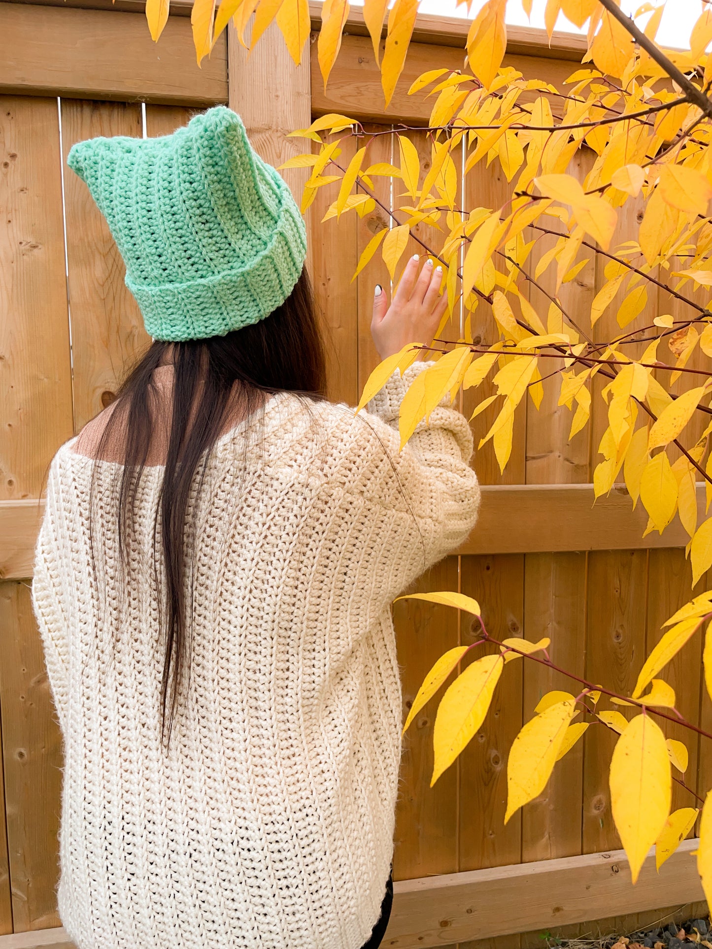 Cat Ear Beanie - Iced Aqua