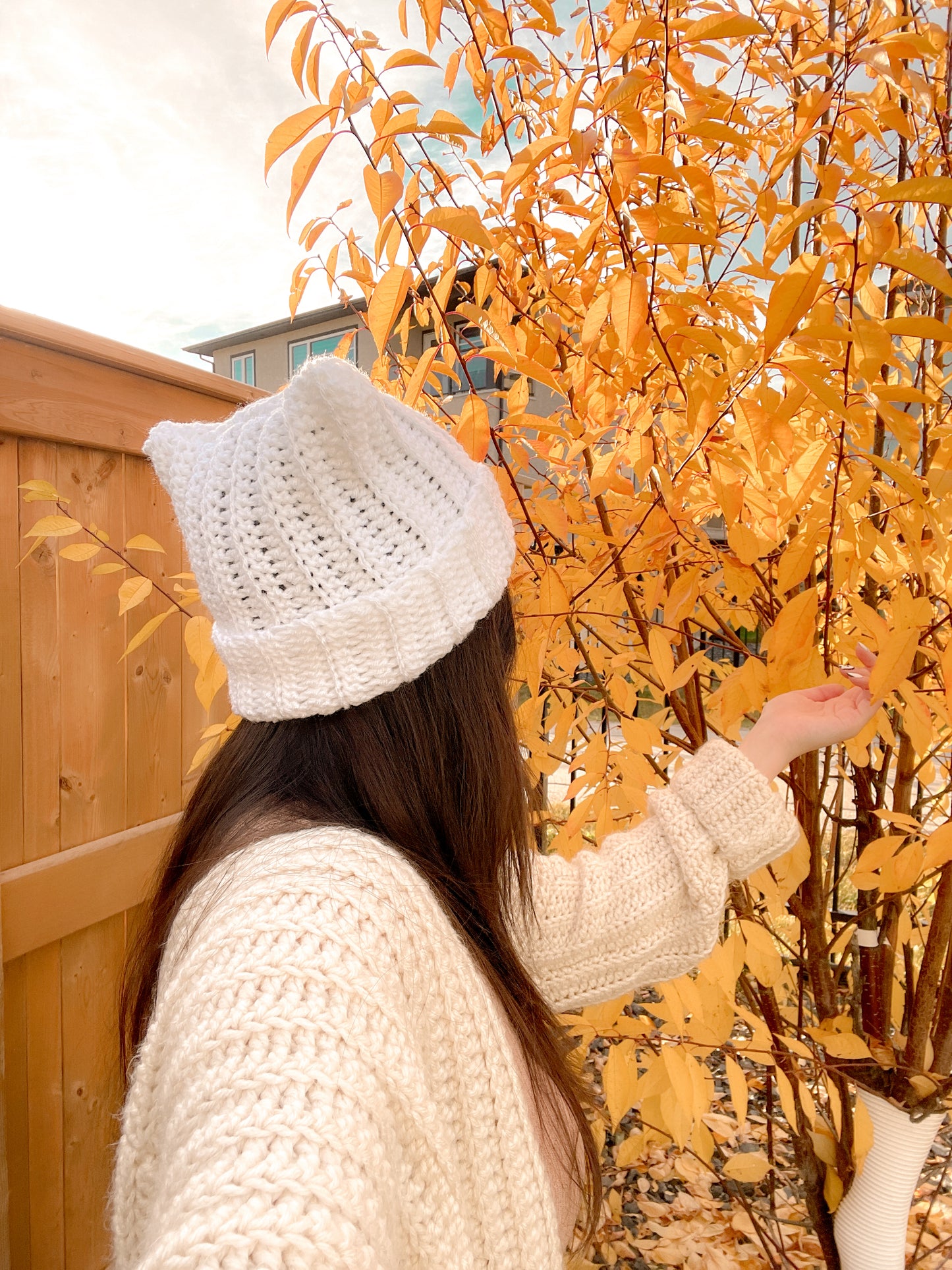 Cat Ear Beanie - Winter White