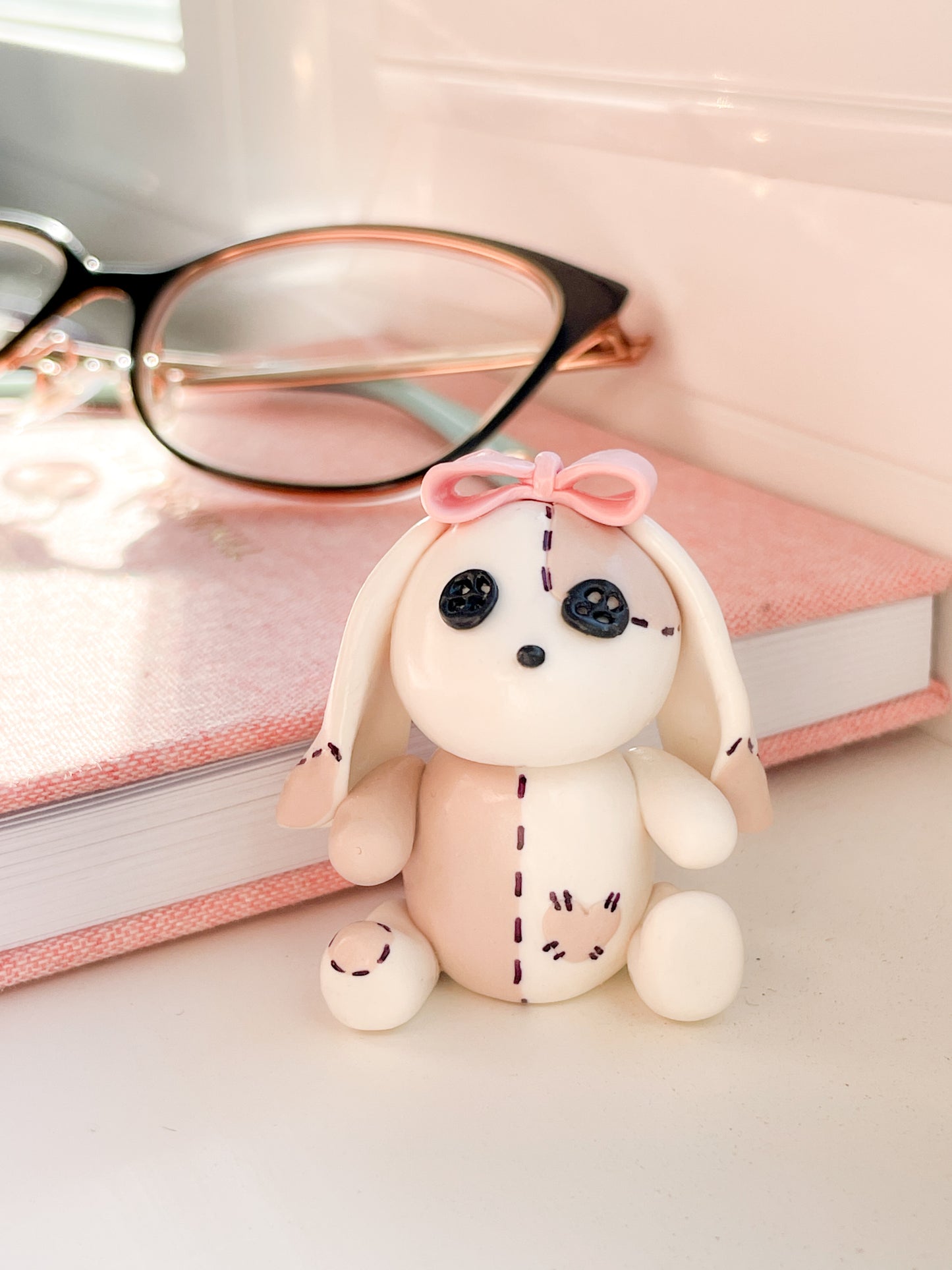 Bow Sock Bunny Desk Friend