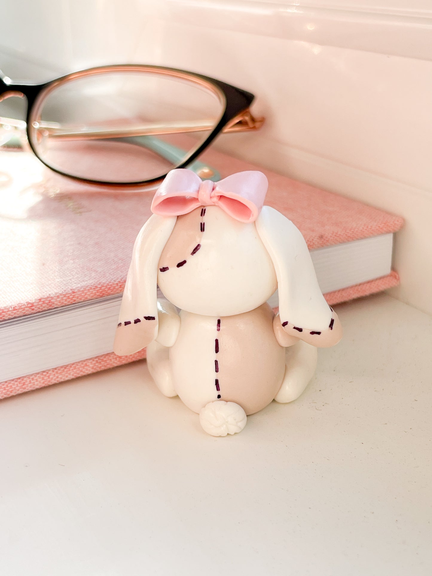 Bow Sock Bunny Desk Friend