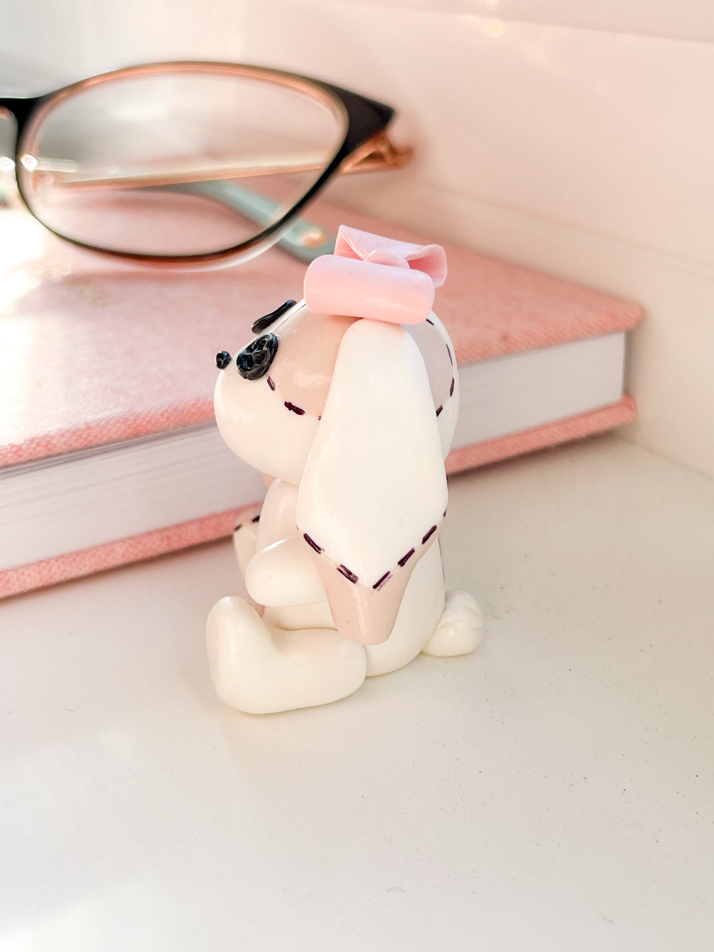 Bow Sock Bunny Desk Friend