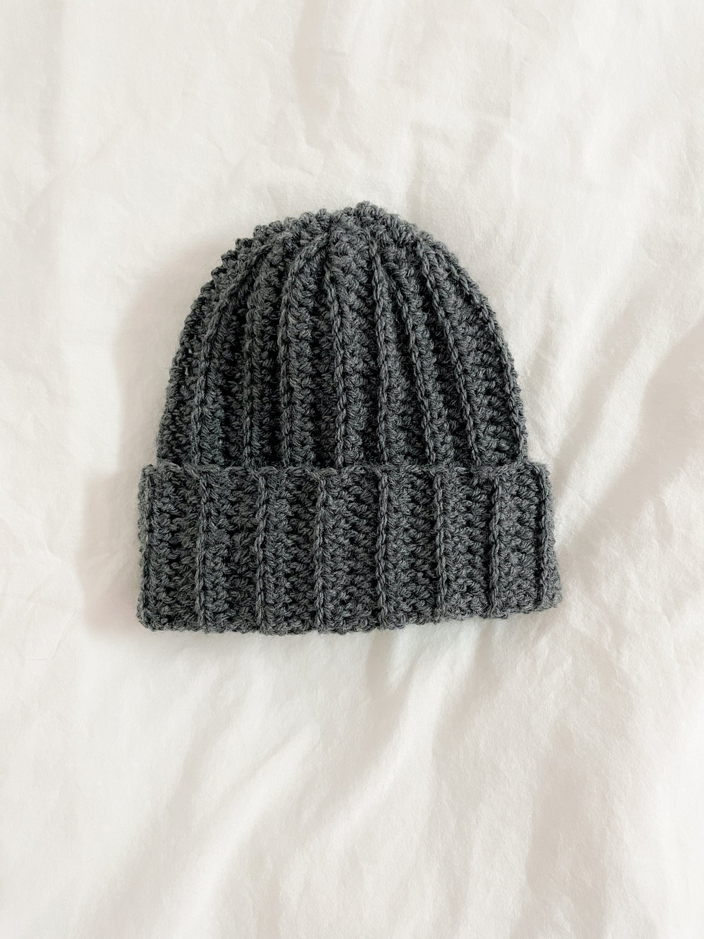 Classic Ribbed Beanie - Dark Heather Grey