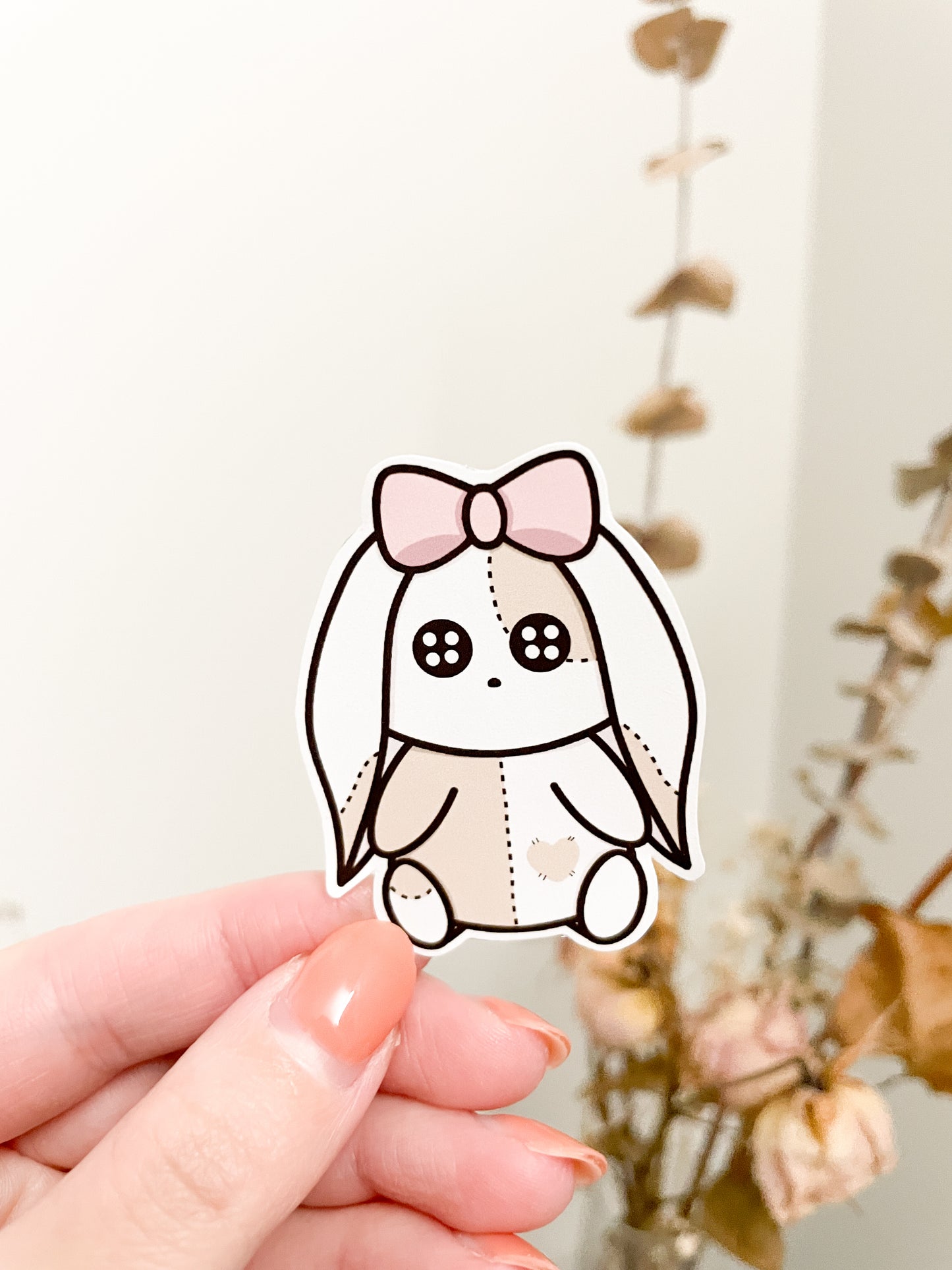 Vinyl Sticker - Bow Sock Bunny